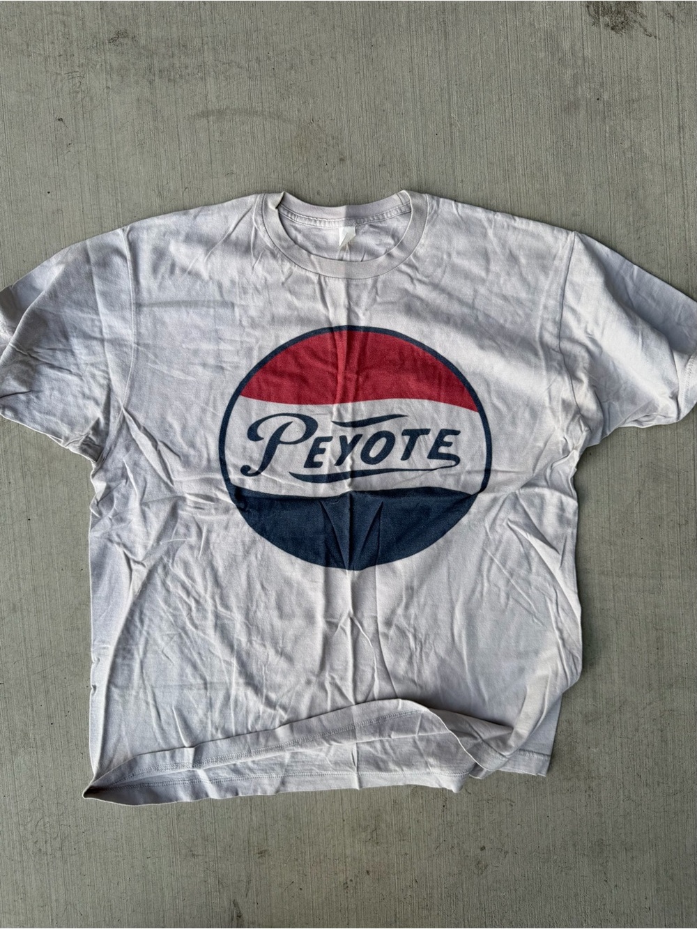 Logo White Tee with Red and Navy Graphic